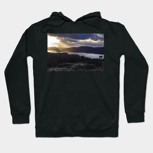 Brant Fell Viewpoint in Windermere - Lake District - wide Hoodie by chiaravisuals